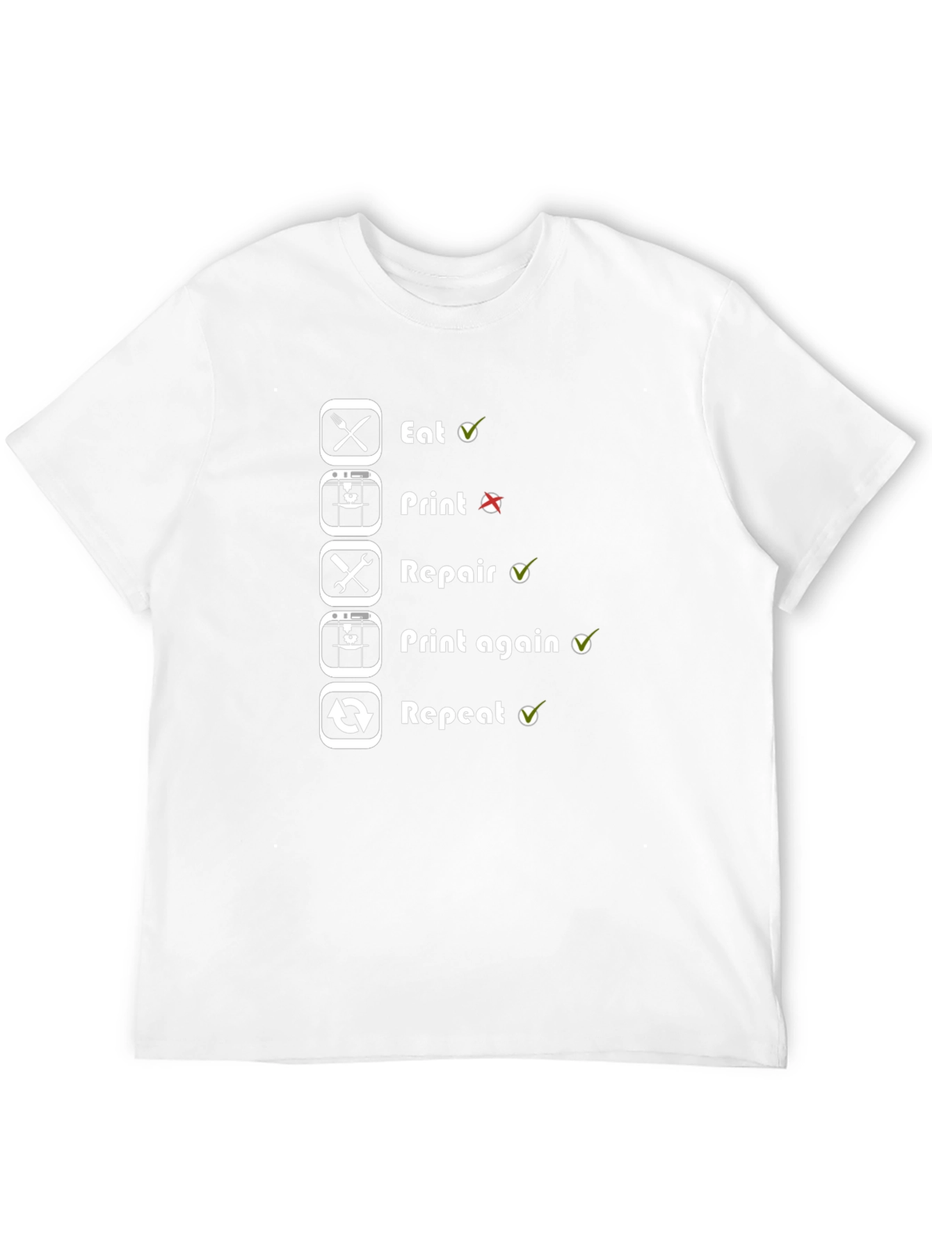 3D Printing Cycle T-Shirt - Eat Print Repair Repeat