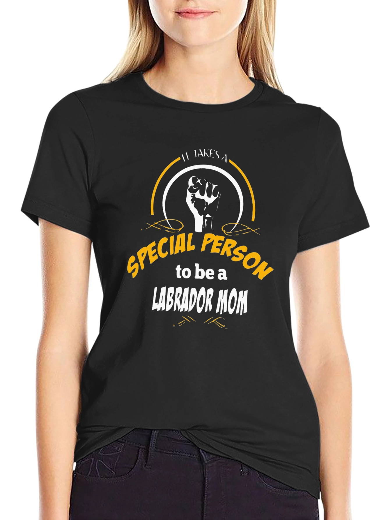 Labrador Mom Special Person Black Tee