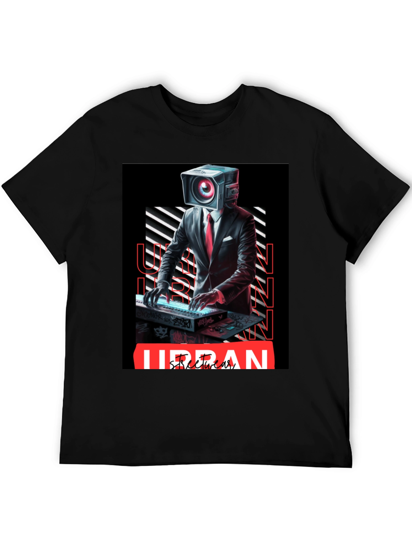 Urban Streetwear Camera Head DJ Graphic Tee