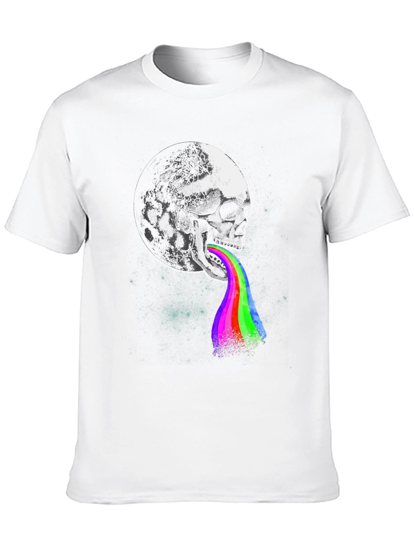 Skull Moon Rainbow Tongue Graphic Tee