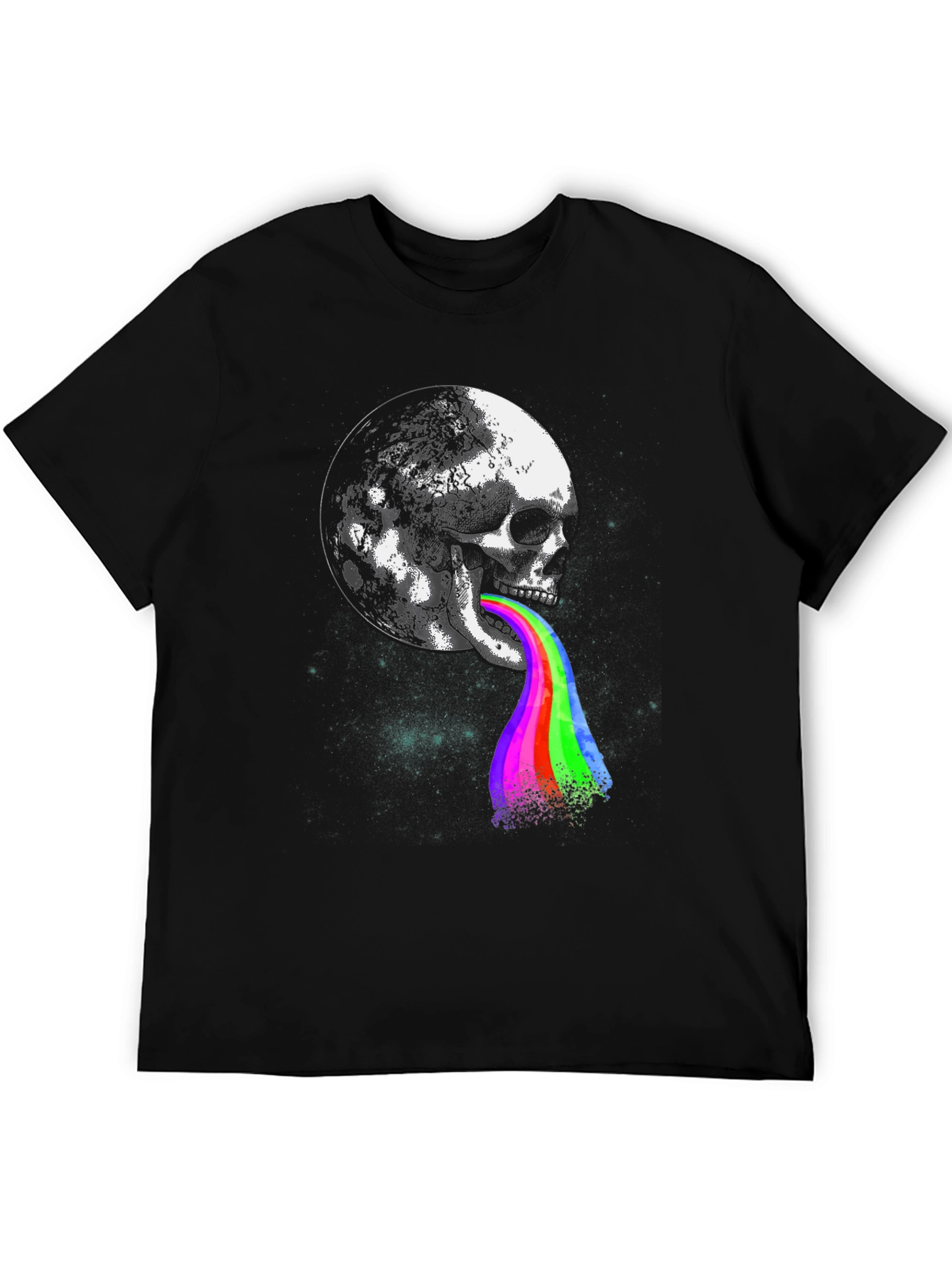 Skull Moon Rainbow Tongue Graphic Tee