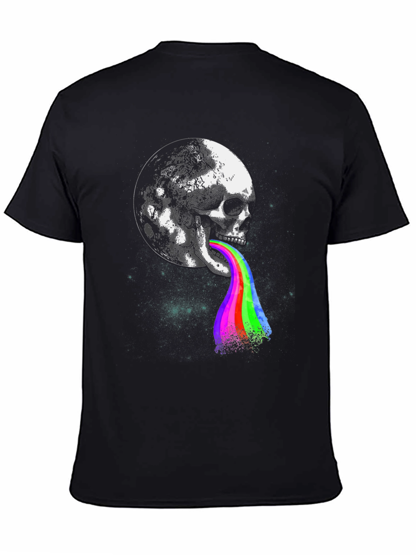 Skull Moon Rainbow Tongue Graphic Tee