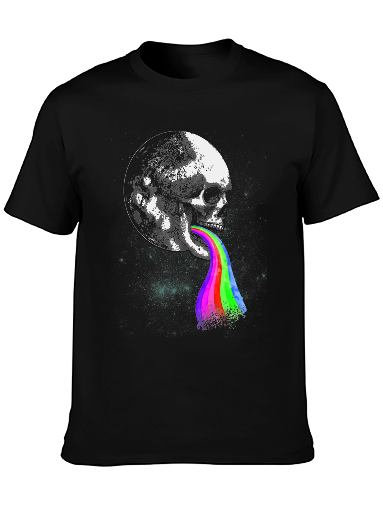 Skull Moon Rainbow Tongue Graphic Tee