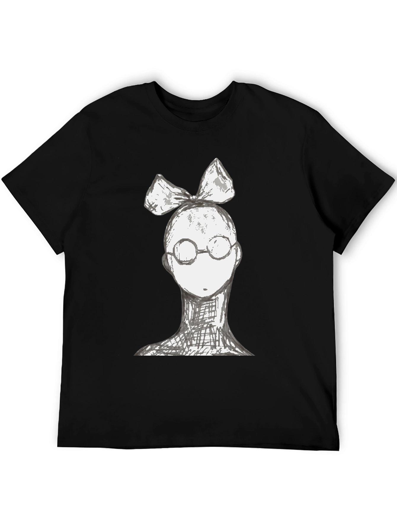 Whimsical Character Tee - Black Cotton Blend
