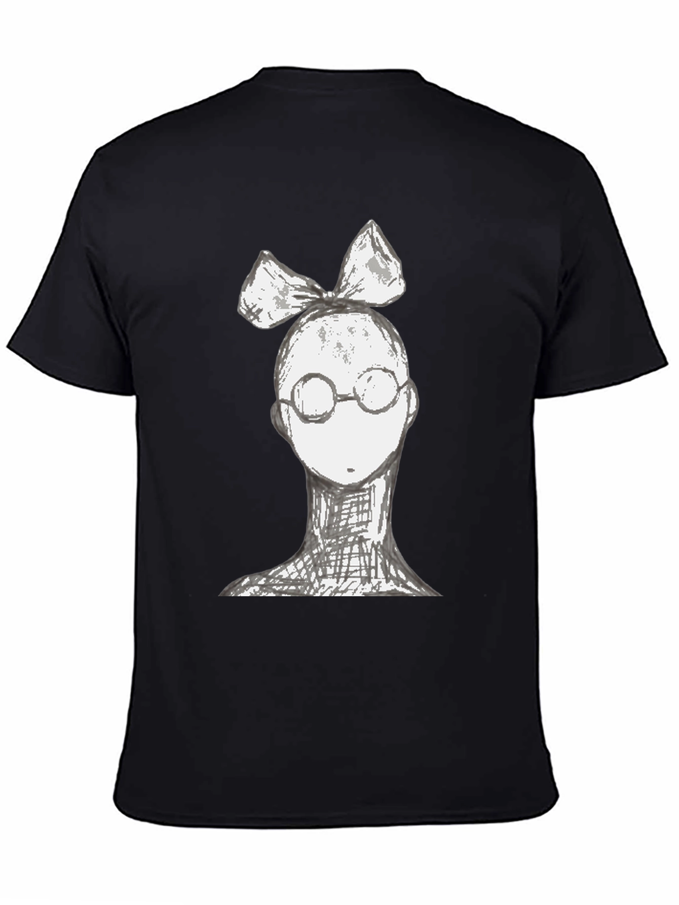 Whimsical Character Tee - Black Cotton Blend