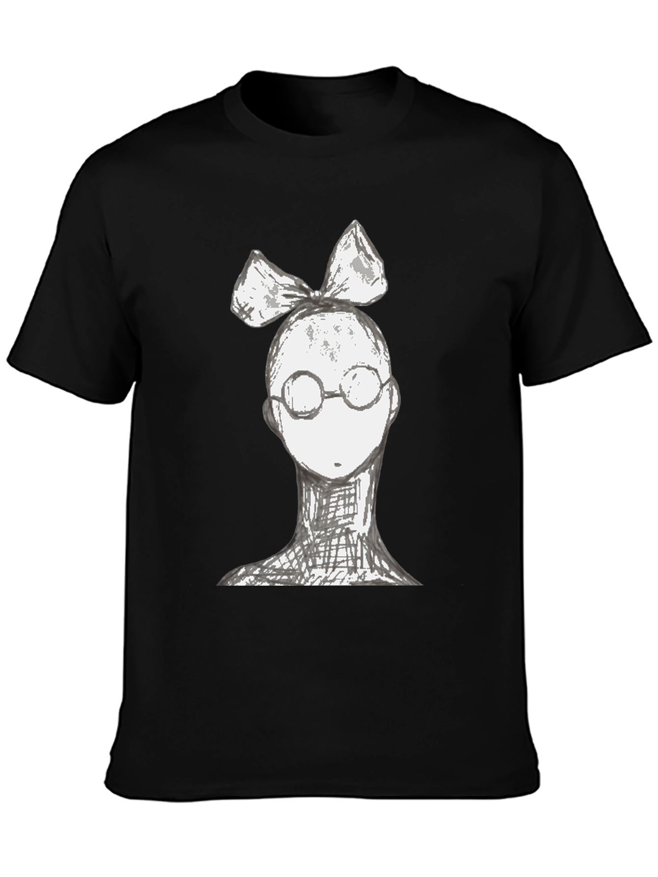 Whimsical Character Tee - Black Cotton Blend