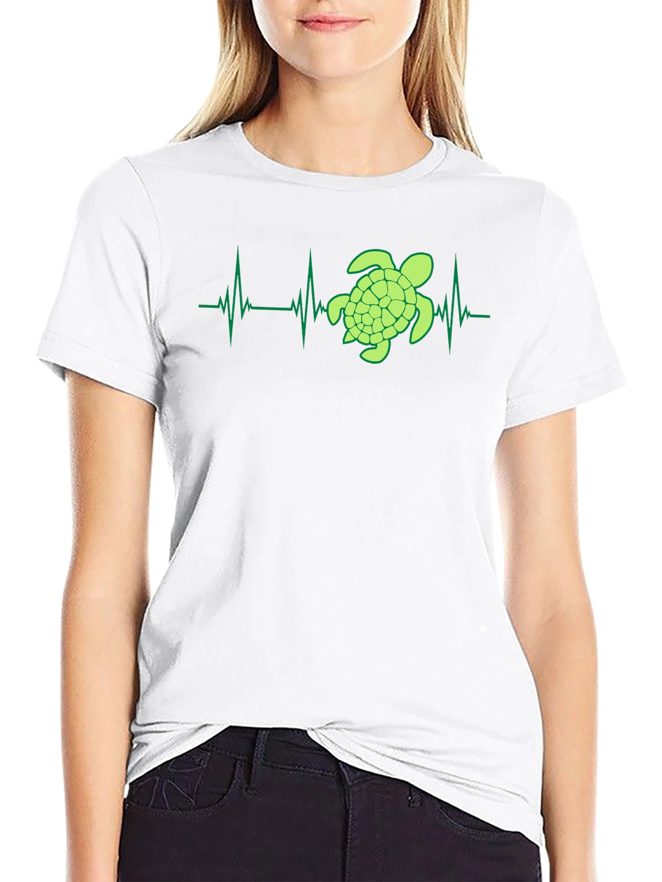 Turtle Heartbeat Graphic Tee - Eco-Friendly Style