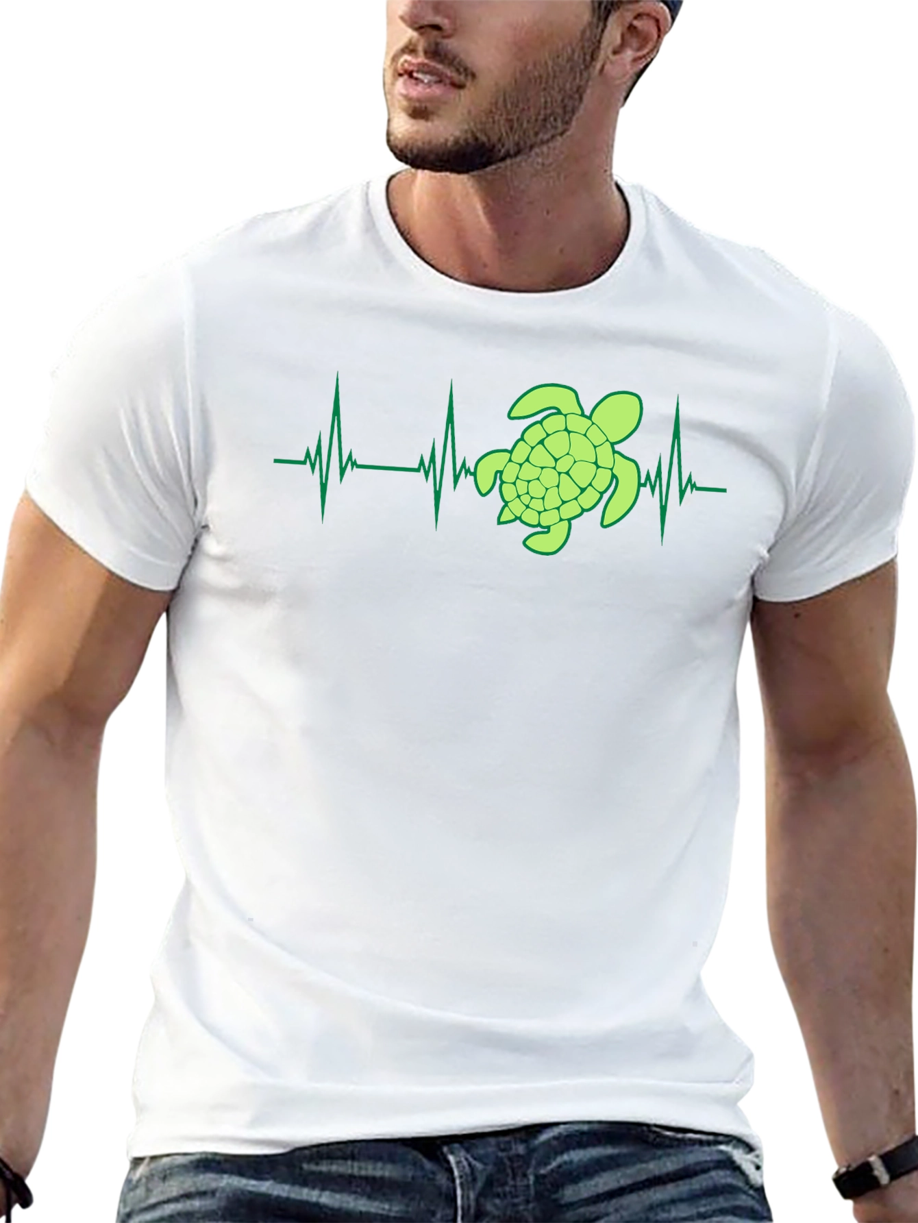 Turtle Heartbeat Graphic Tee - Eco-Friendly Style