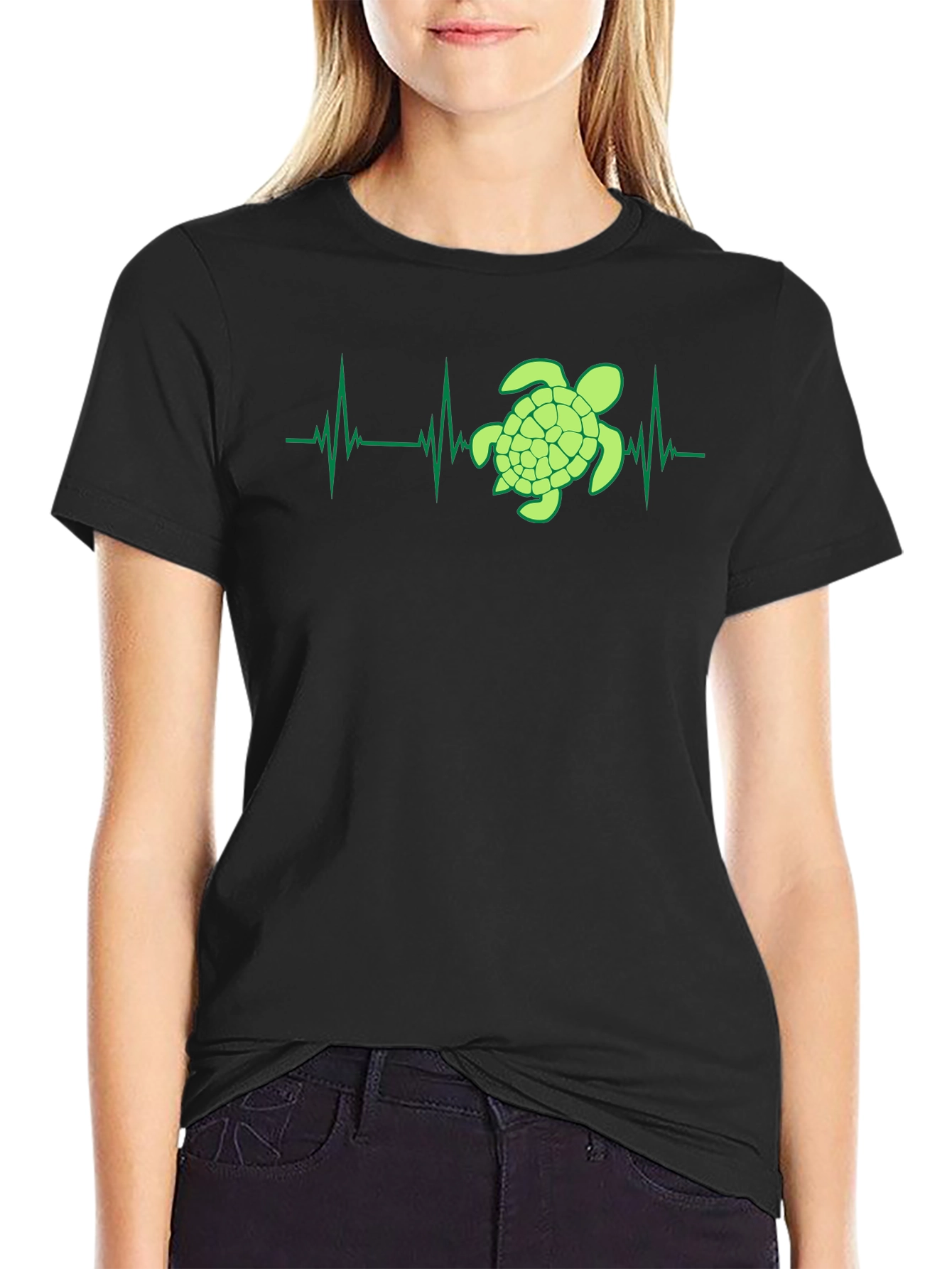 Turtle Heartbeat Graphic Tee - Eco-Friendly Style