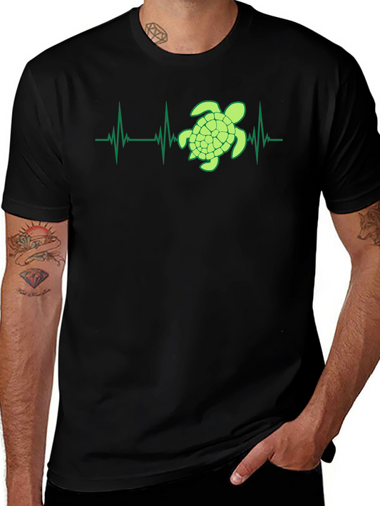 Turtle Heartbeat Graphic Tee - Eco-Friendly Style
