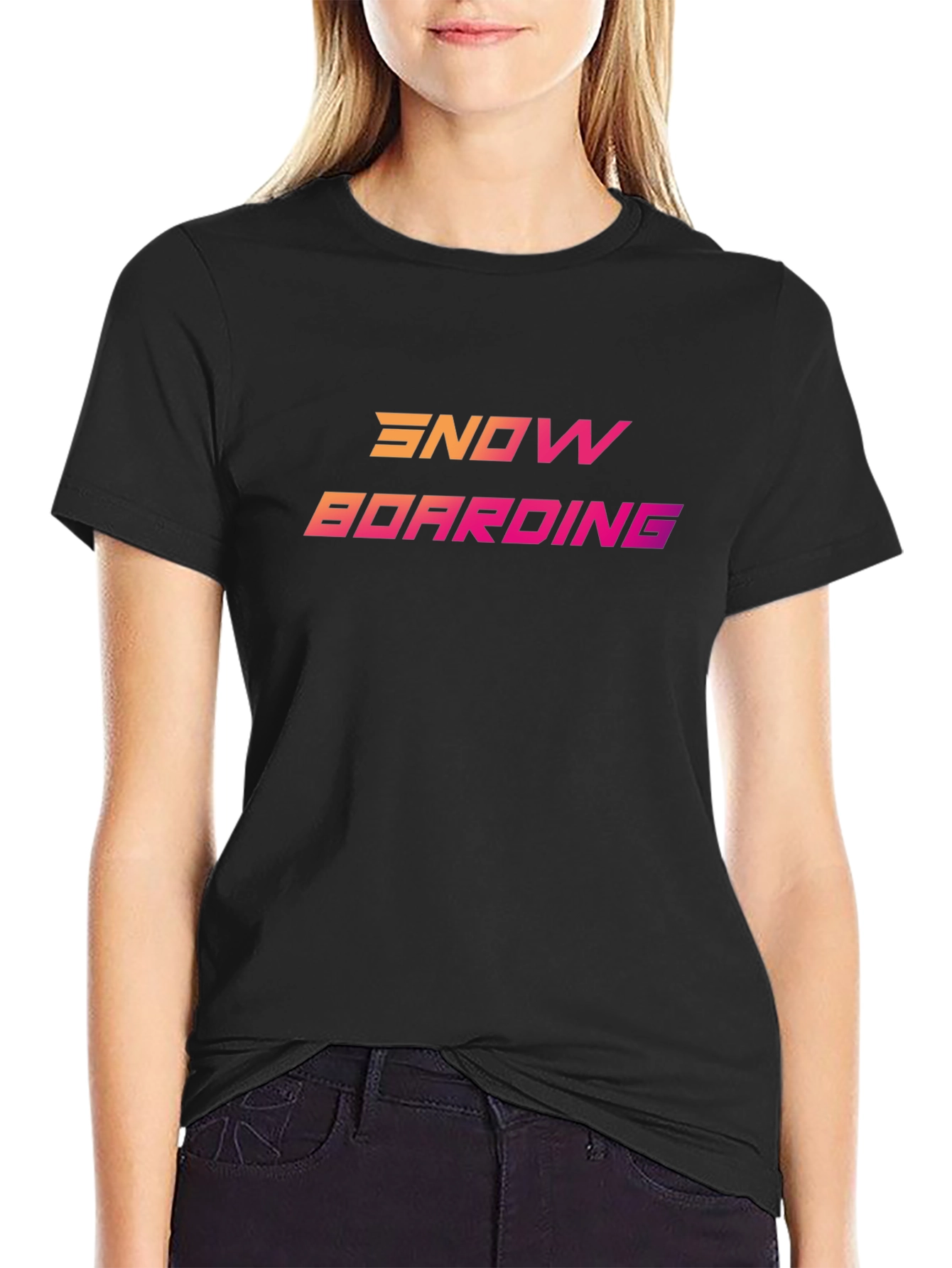 Retro Snowboarding Graphic Tee - Black