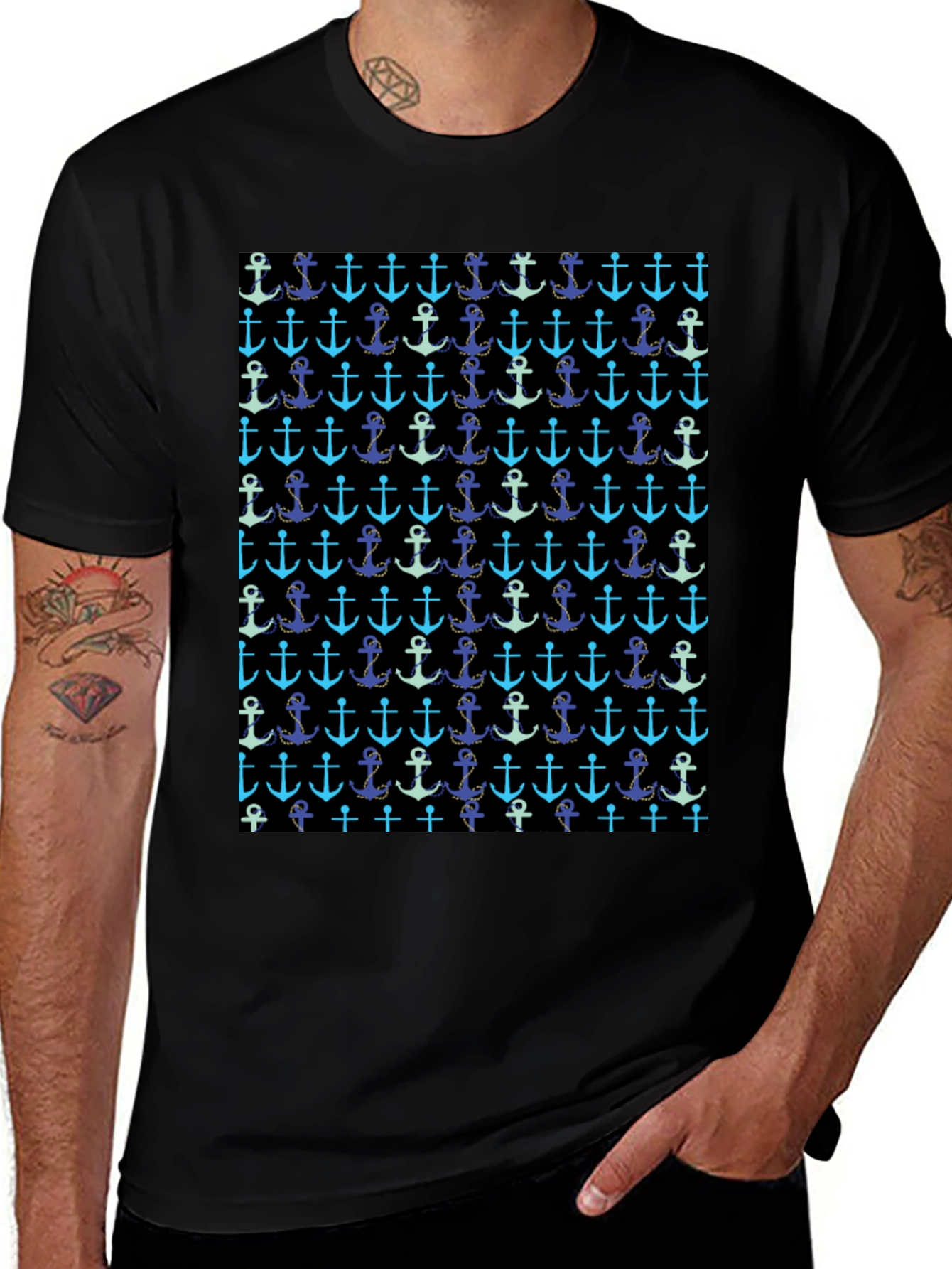 Nautical Anchor Pattern T-Shirt