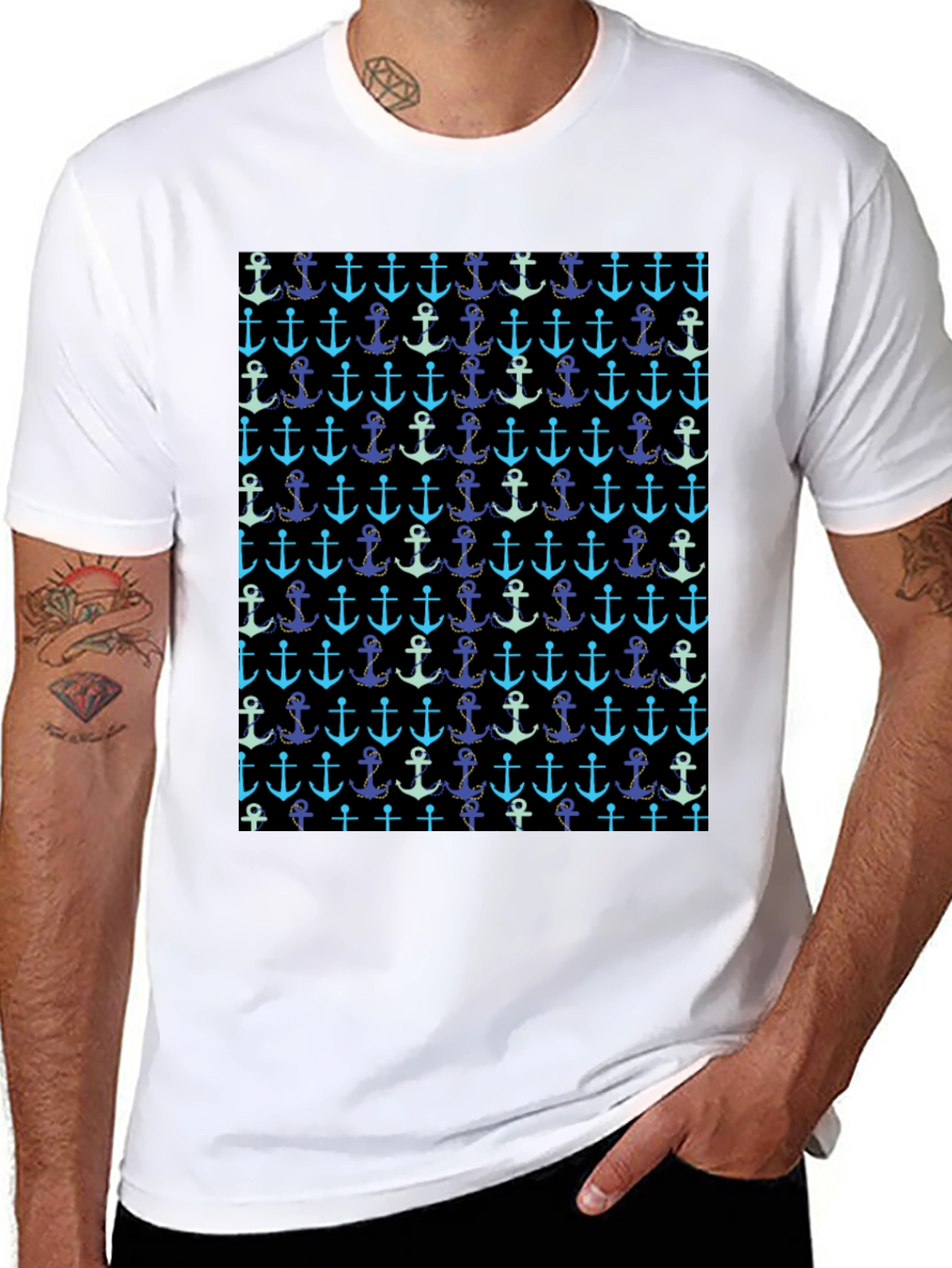 Nautical Anchor Pattern T-Shirt