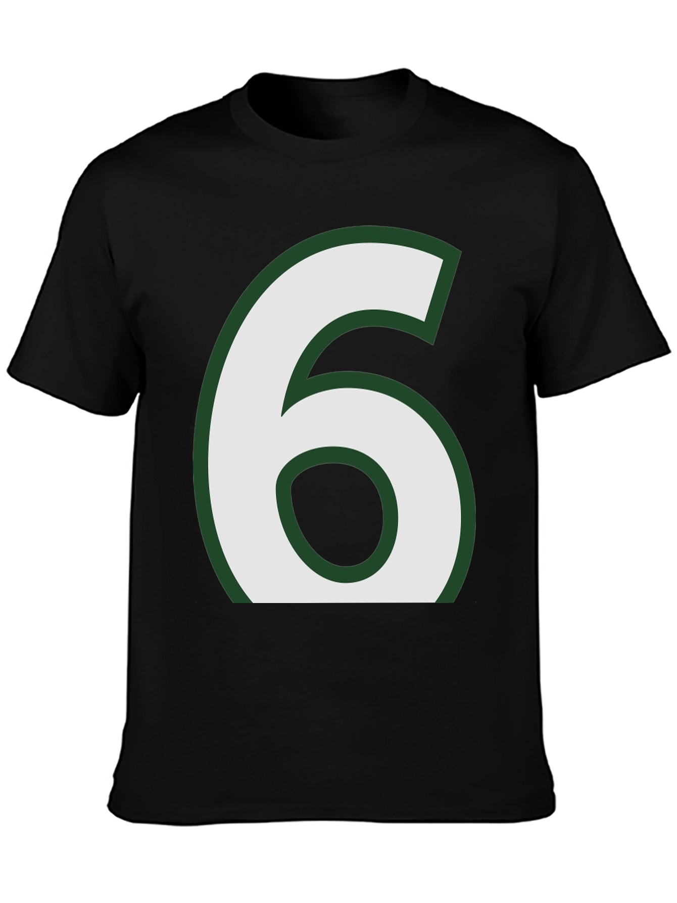 Number 6 Graphic Tee - Black Cotton Blend