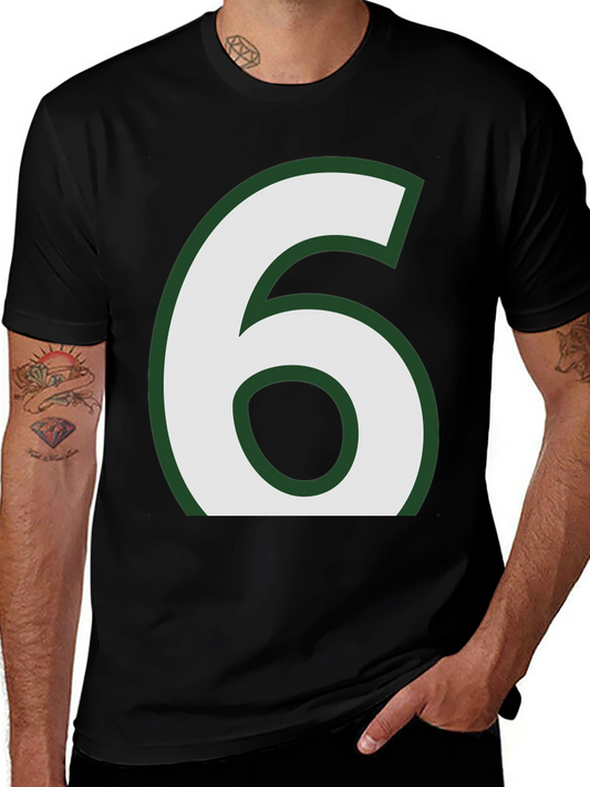Number 6 Graphic Tee - Black Cotton Blend