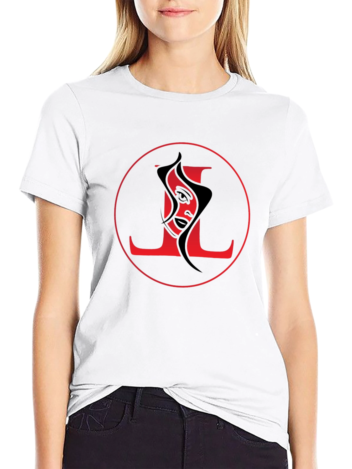 Abstract Face Graphic Tee - Stylish Black T-Shirt