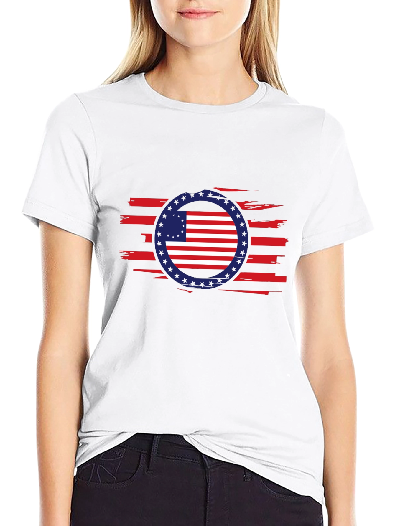 American Flag Patriotic Graphic T-Shirt