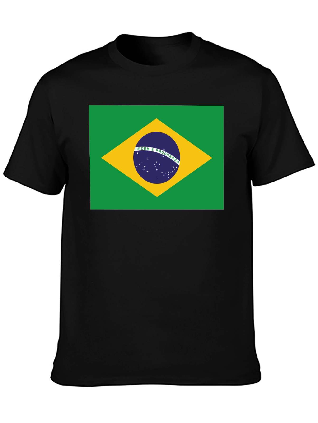 Brazil Flag Graphic T-Shirt - Black
