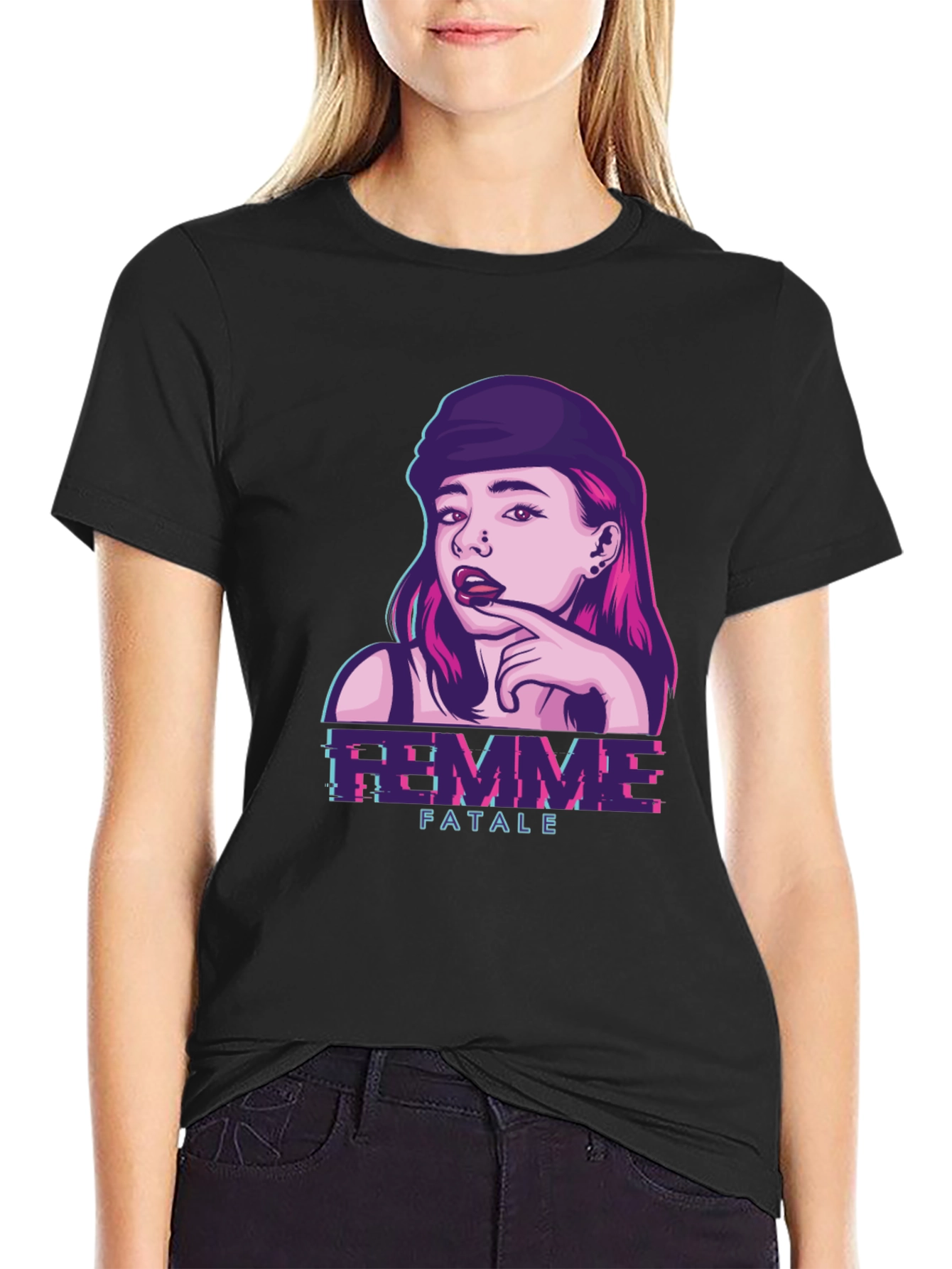 Femme Fatale Graphic Tee - Black T-Shirt