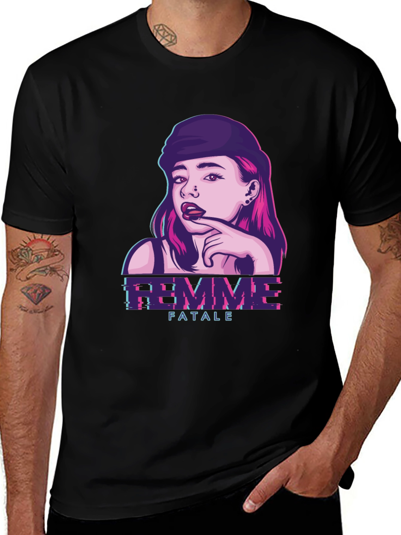 Femme Fatale Graphic Tee - Black T-Shirt