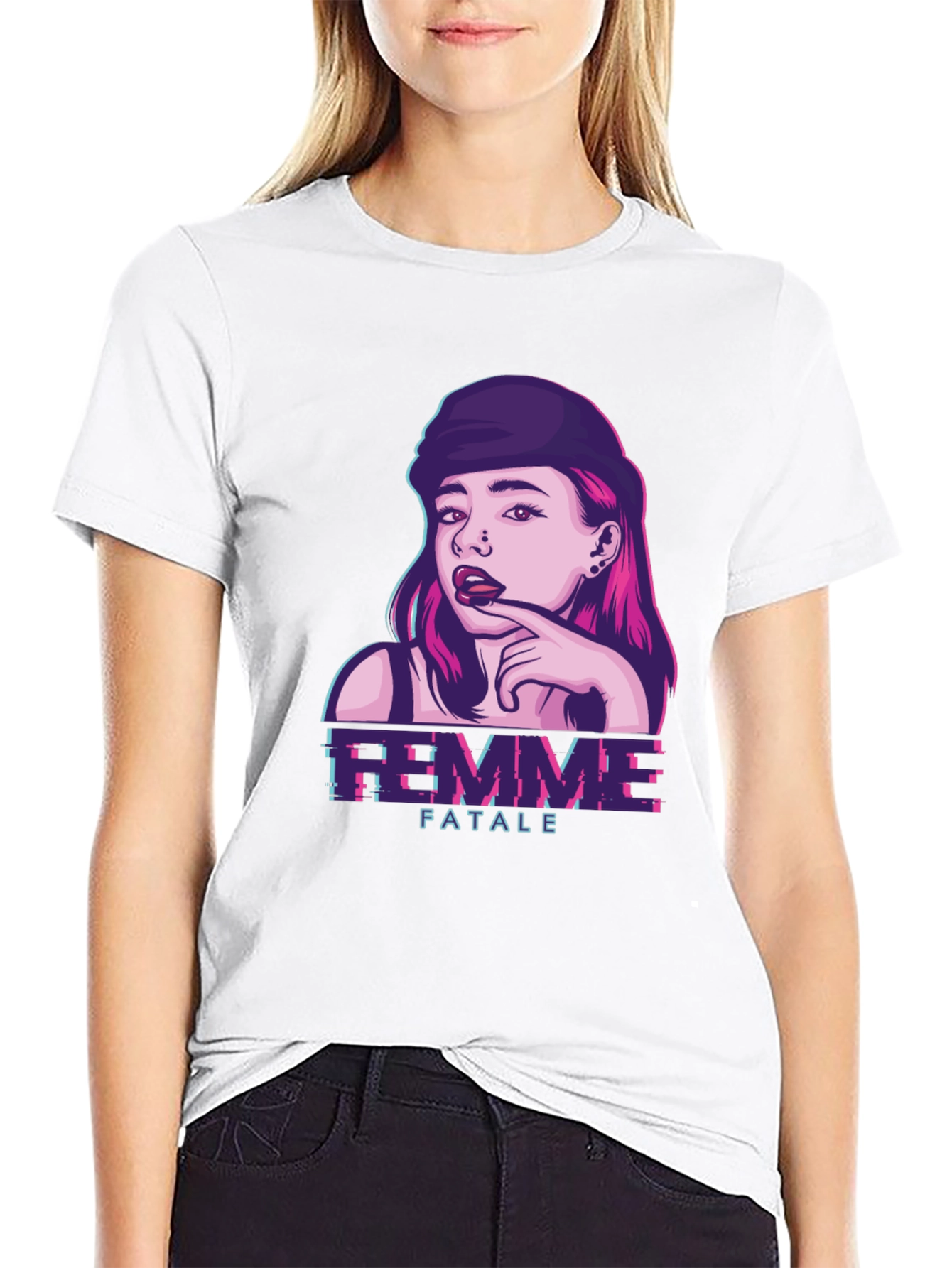 Femme Fatale Graphic Tee - Black T-Shirt
