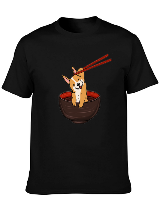 Corgi Ramen Bowl T-Shirt - Cute Dog Tee