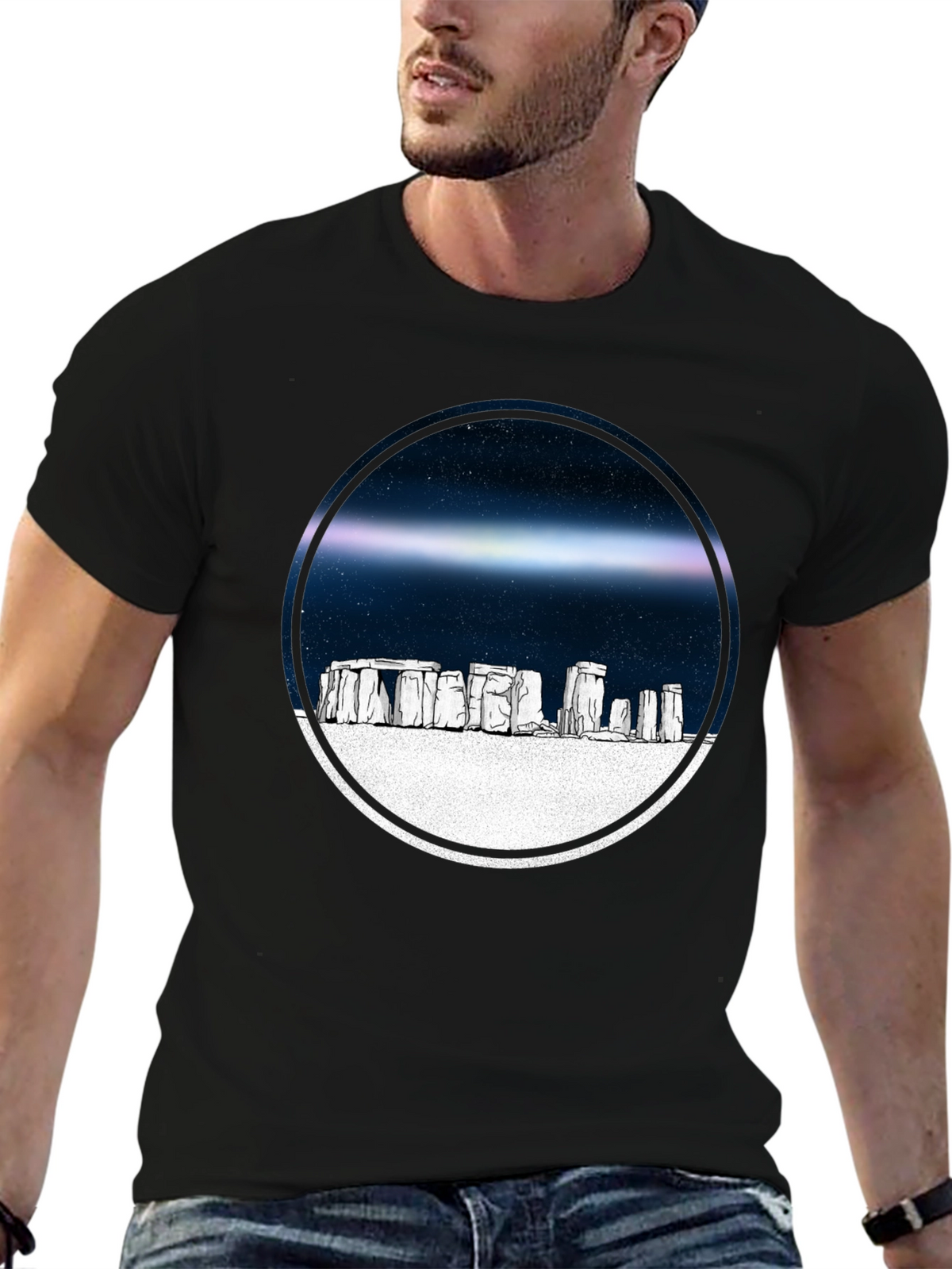 Stonehenge Graphic Tee - Celestial Circle Design