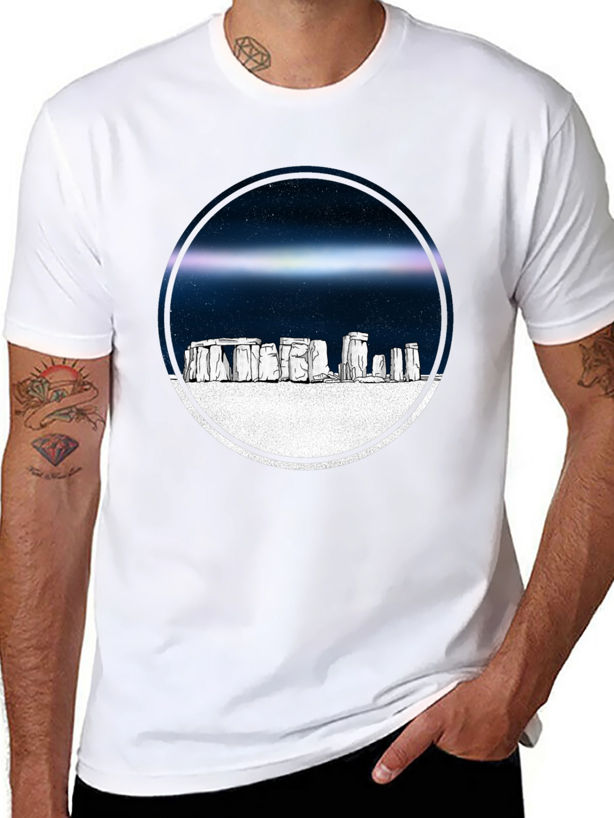 Stonehenge Graphic Tee - Celestial Circle Design