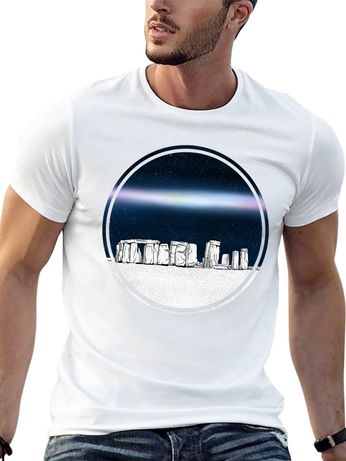 Stonehenge Graphic Tee - Celestial Circle Design