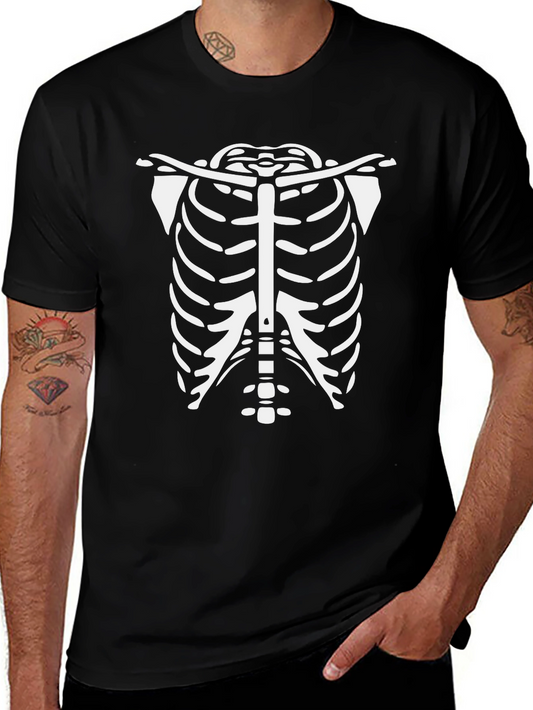 Skeleton Rib Cage Graphic Tee - Halloween Costume Shirt