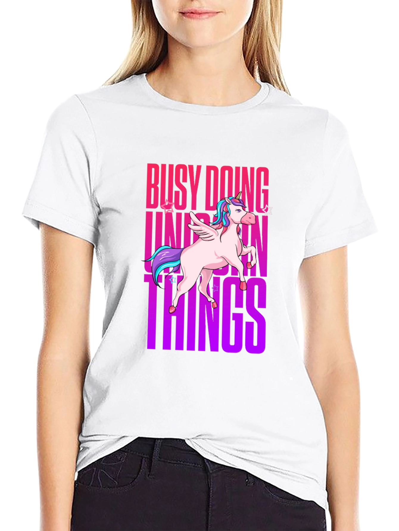 Busy Doing Unicorn Things Graphic Tee