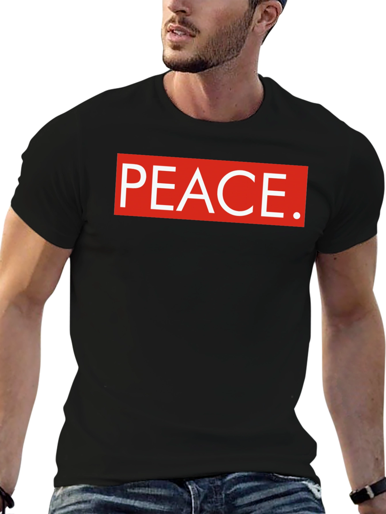 Peace Graphic Tee - Red and White Design