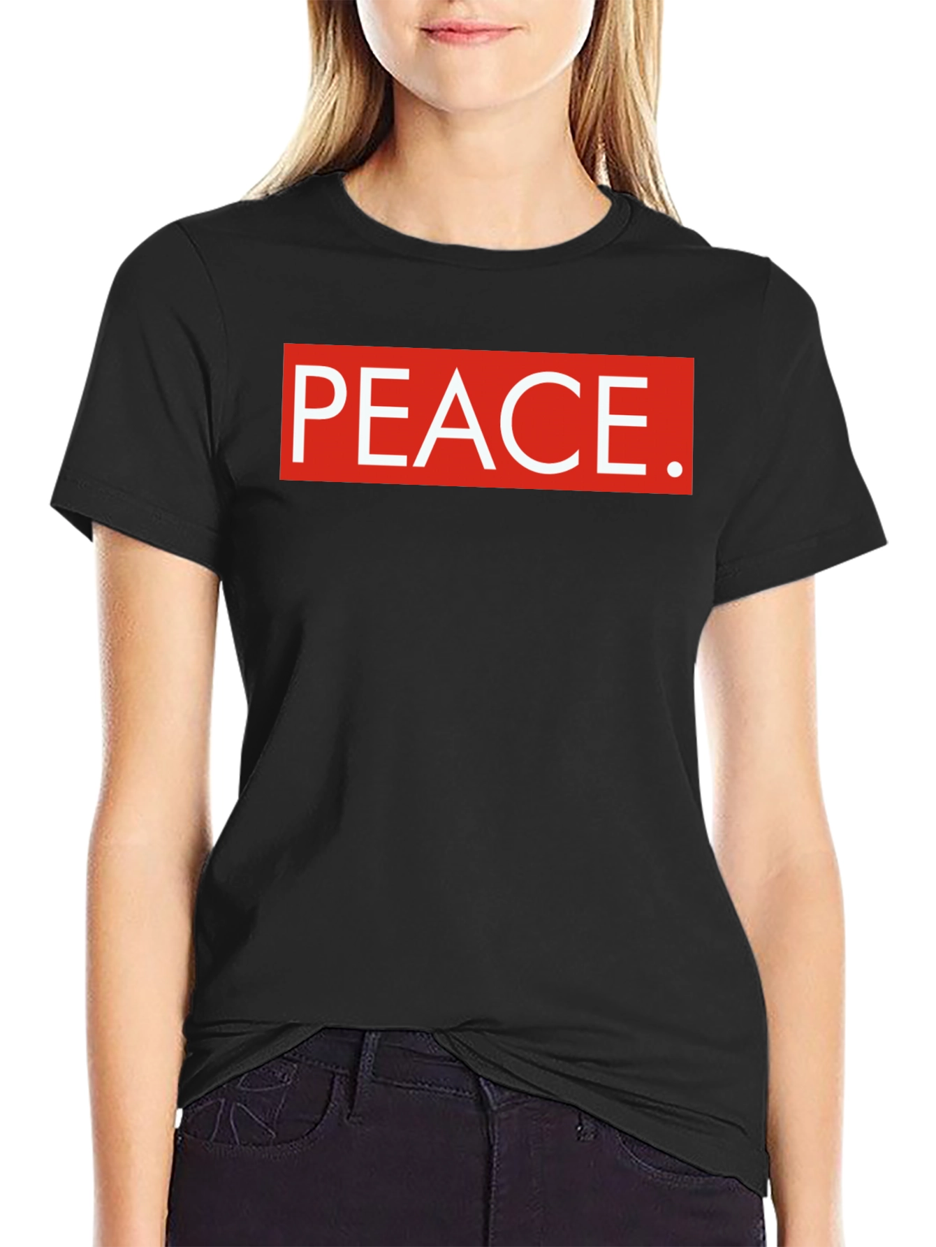 Peace Graphic Tee - Red and White Design