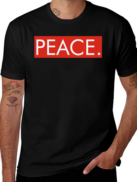 Peace Graphic Tee - Red and White Design