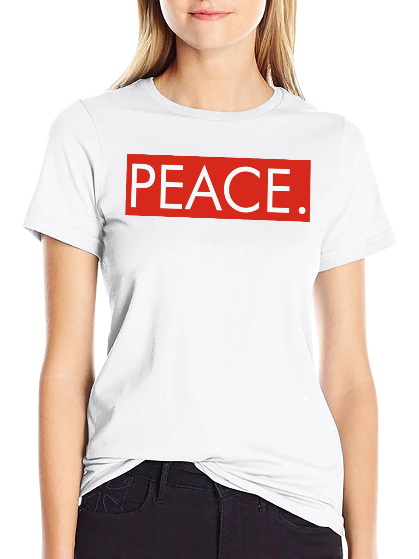 Peace Graphic Tee - Red and White Design