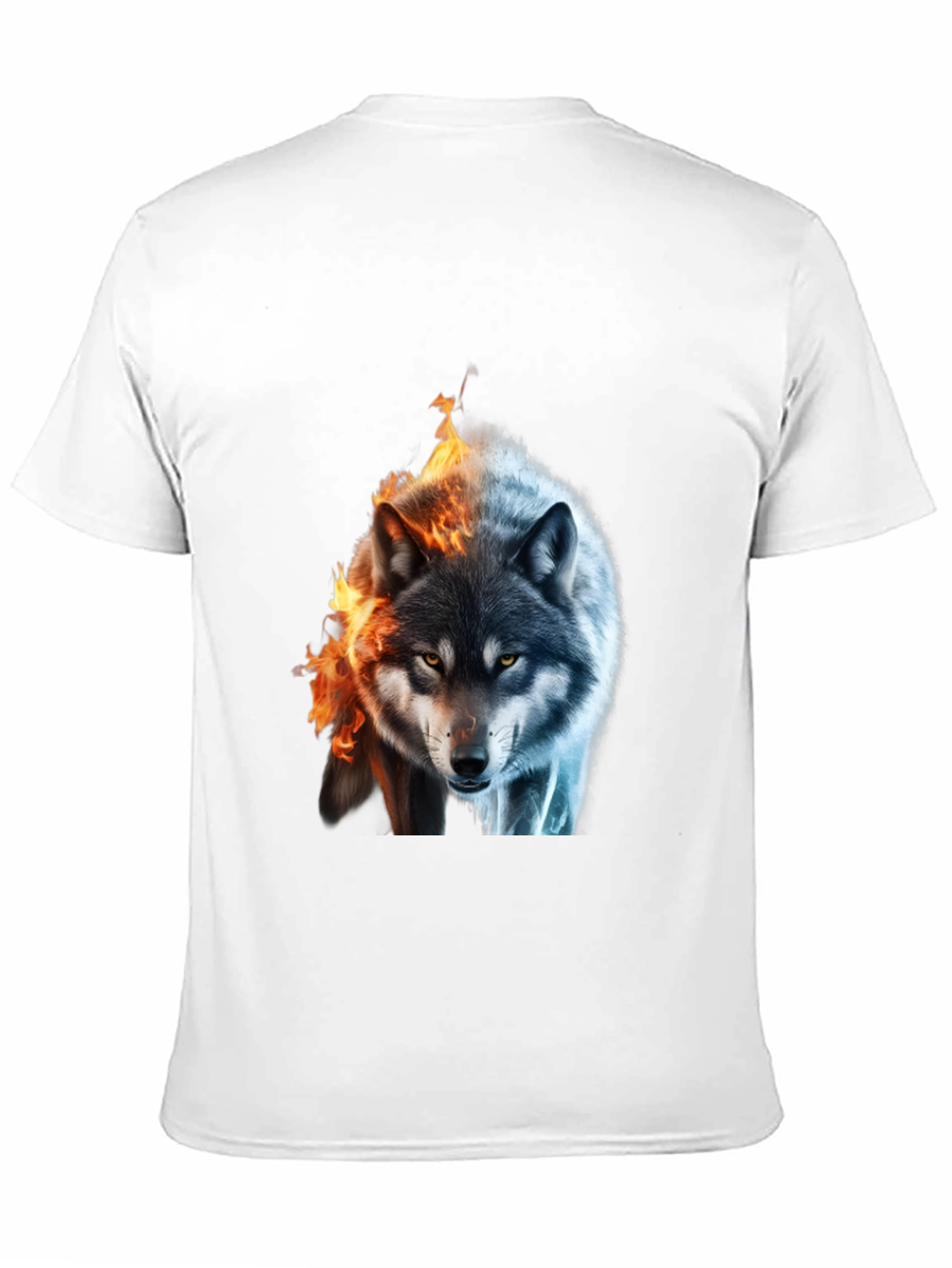 Fire and Ice Wolf Graphic T-Shirt