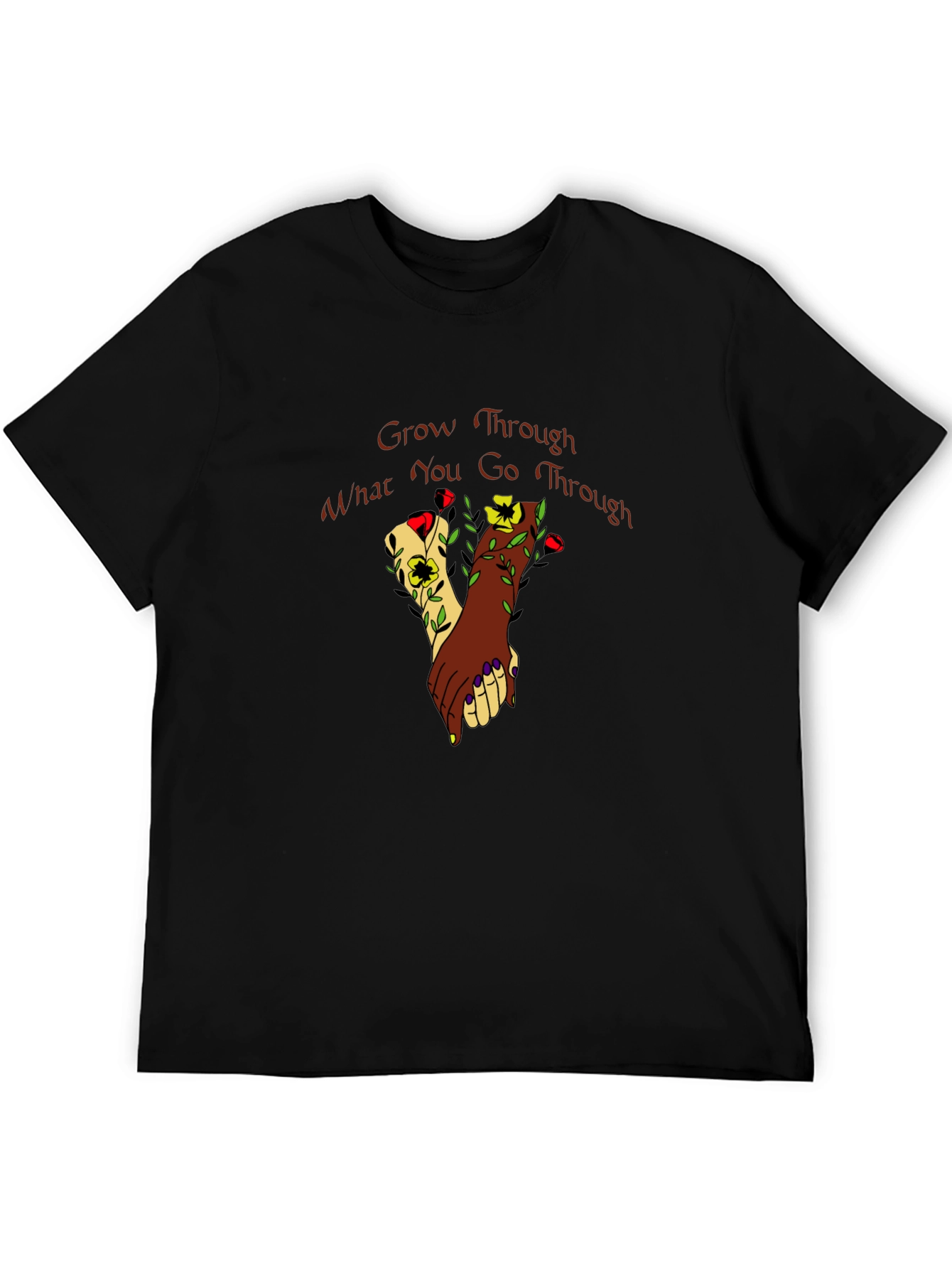 Grow Through What You Go Through Black T-Shirt