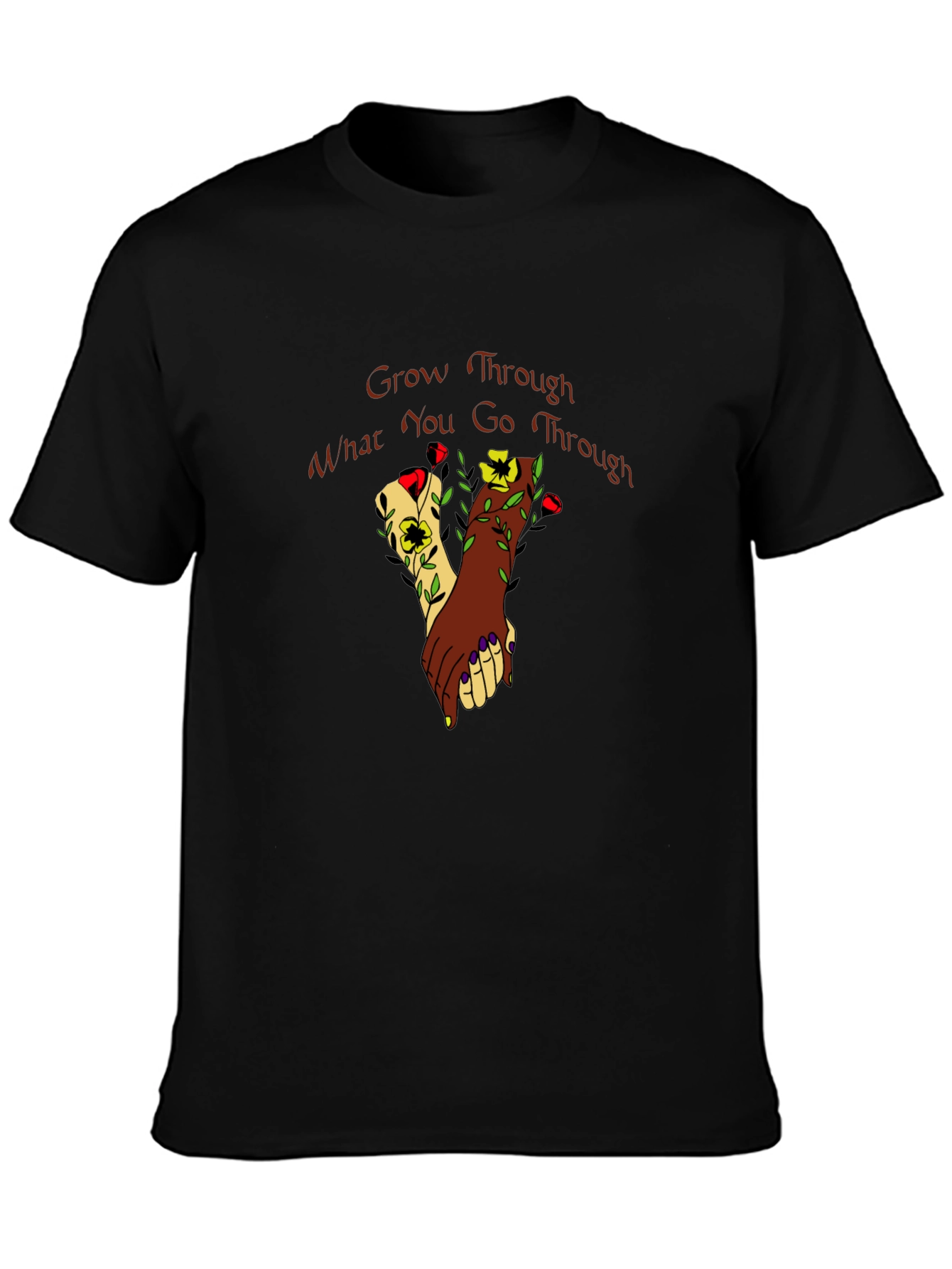 Grow Through What You Go Through Black T-Shirt