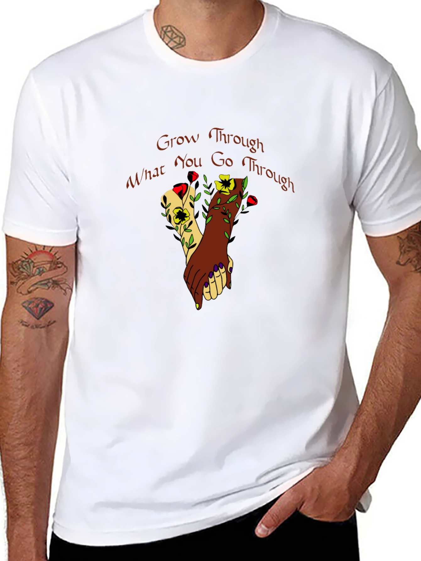 Grow Through What You Go Through Black T-Shirt