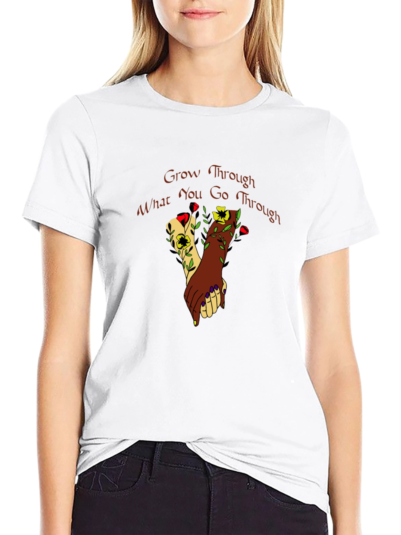Grow Through What You Go Through Black T-Shirt