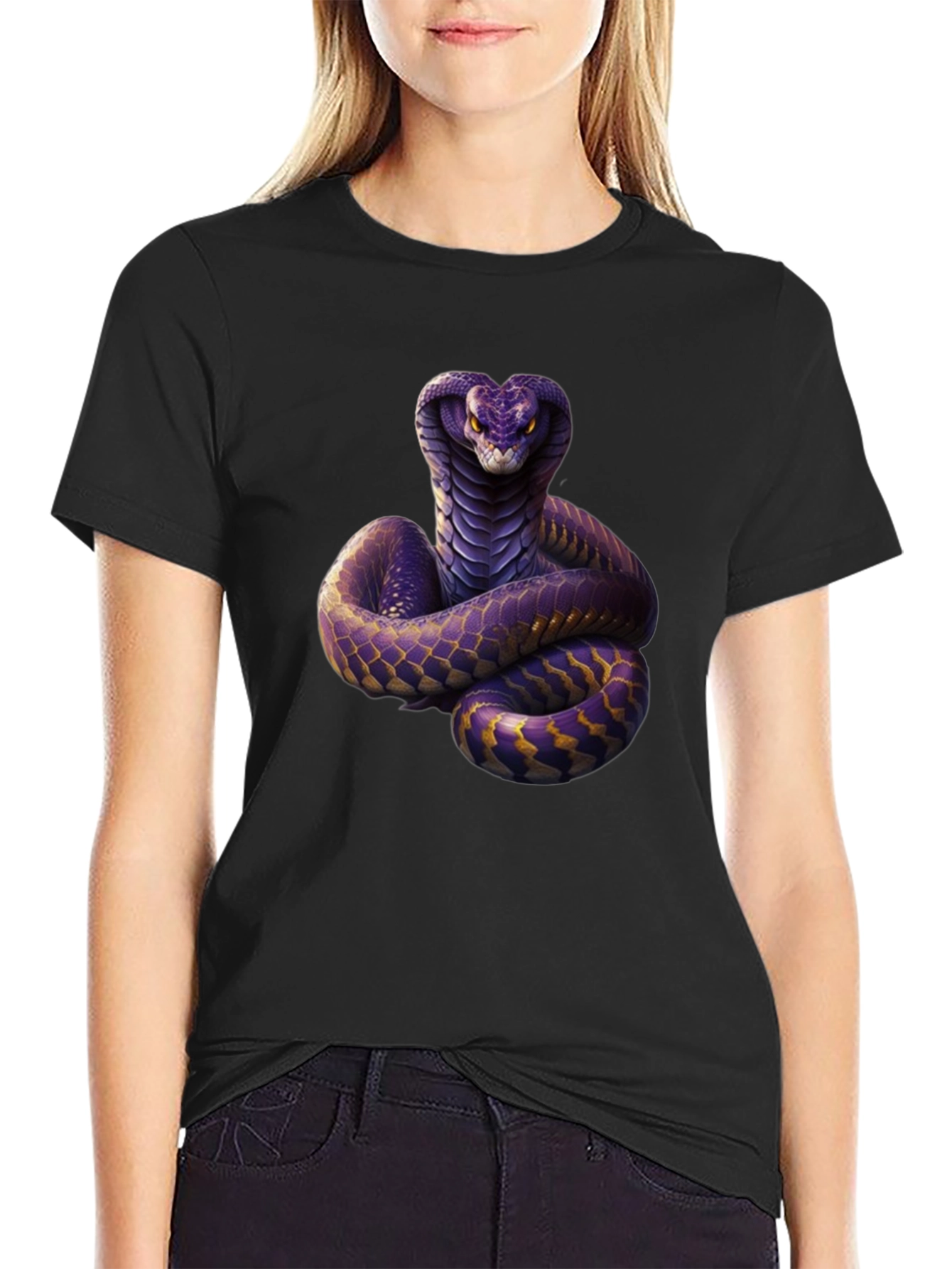 Cobra Graphic Print Black T-Shirt