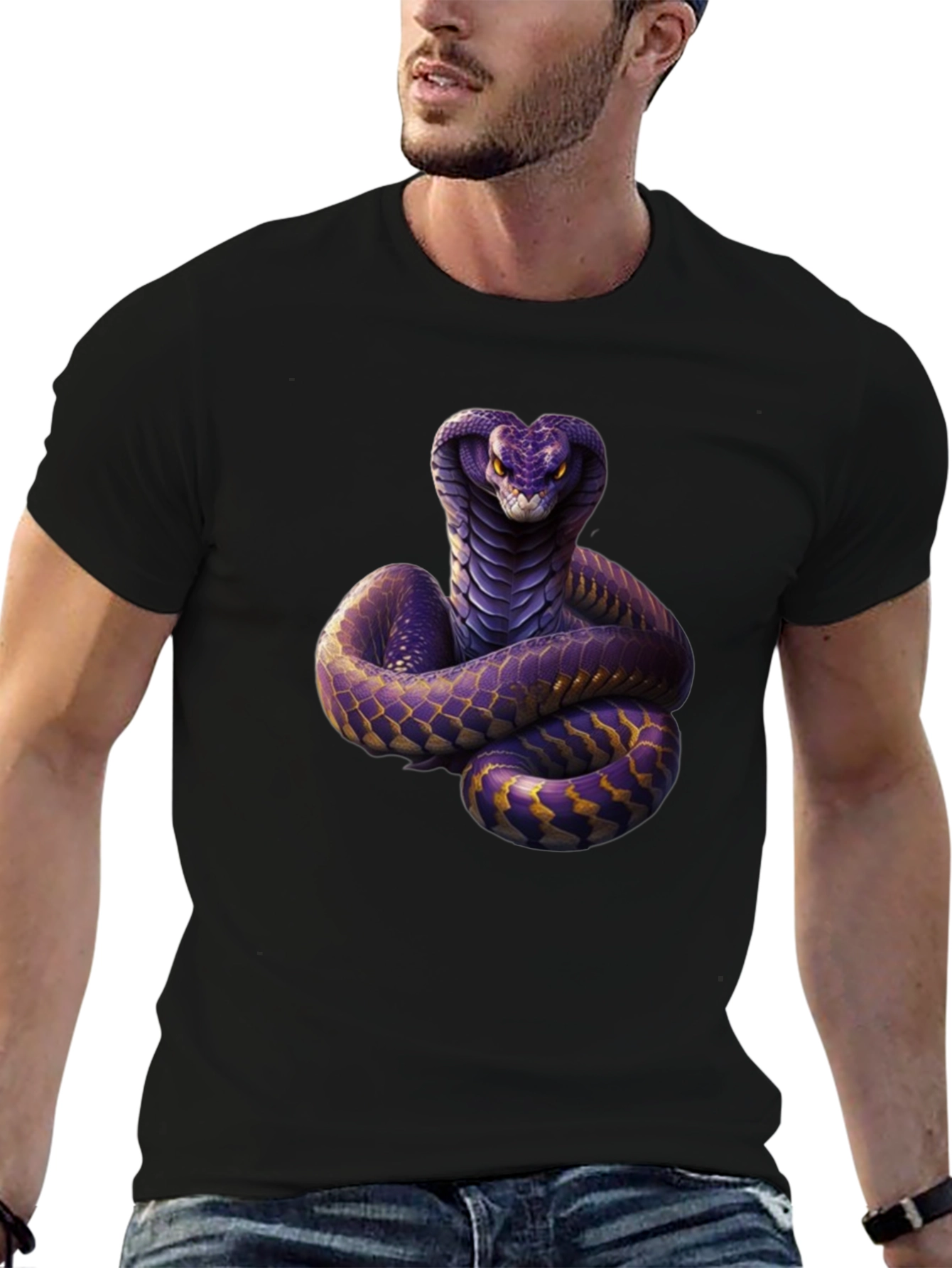 Cobra Graphic Print Black T-Shirt
