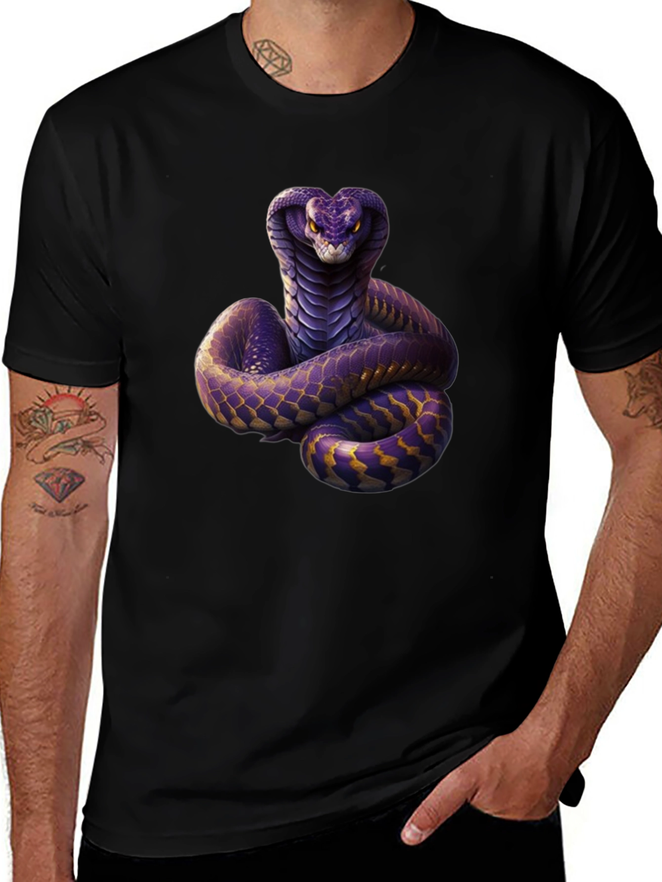 Cobra Graphic Print Black T-Shirt