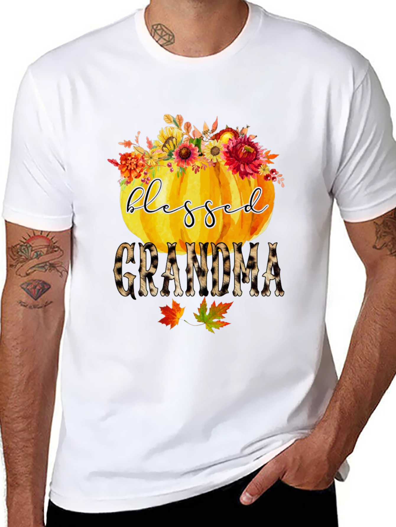Blessed Grandma Pumpkin T-Shirt - Fall Apparel