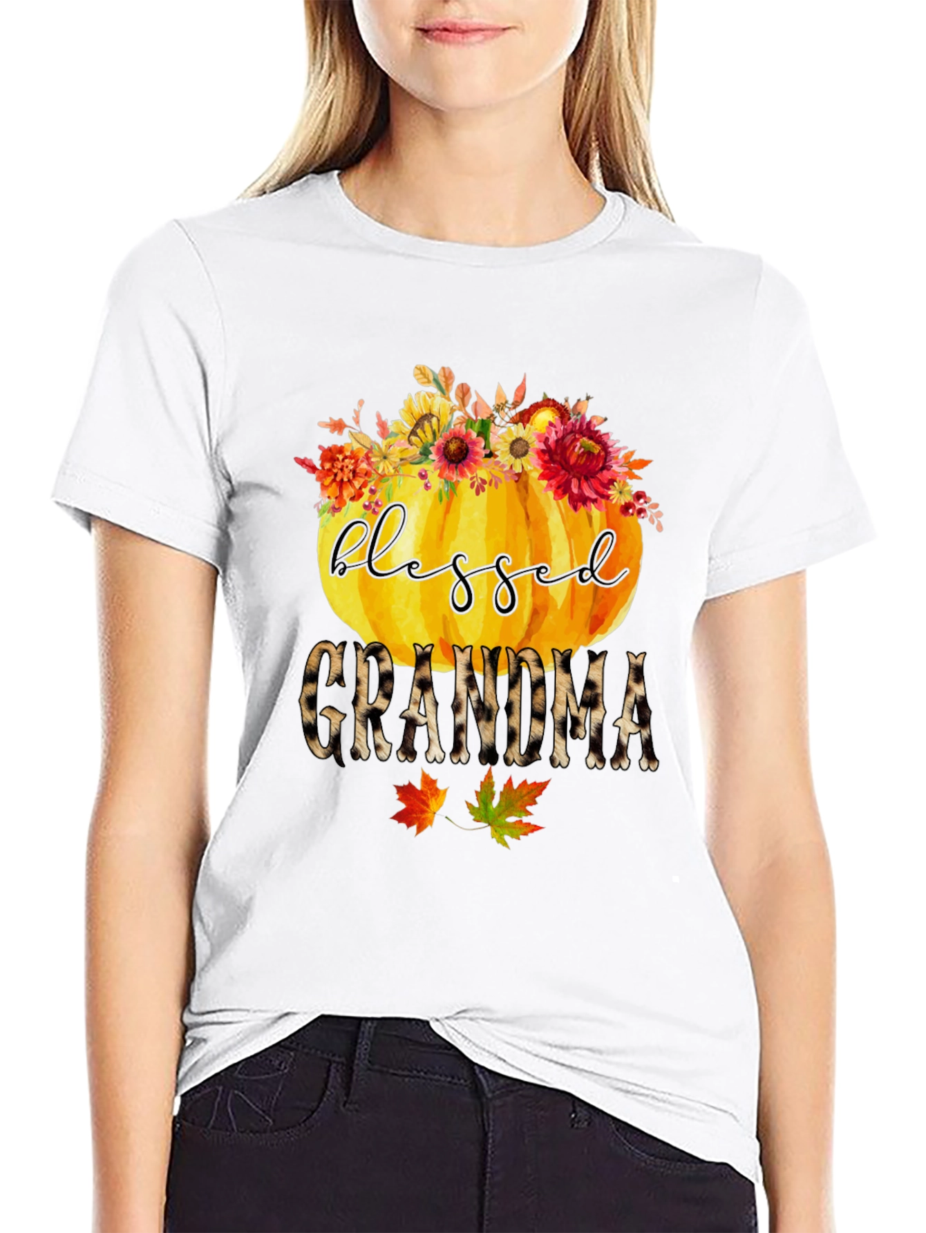 Blessed Grandma Pumpkin T-Shirt - Fall Apparel