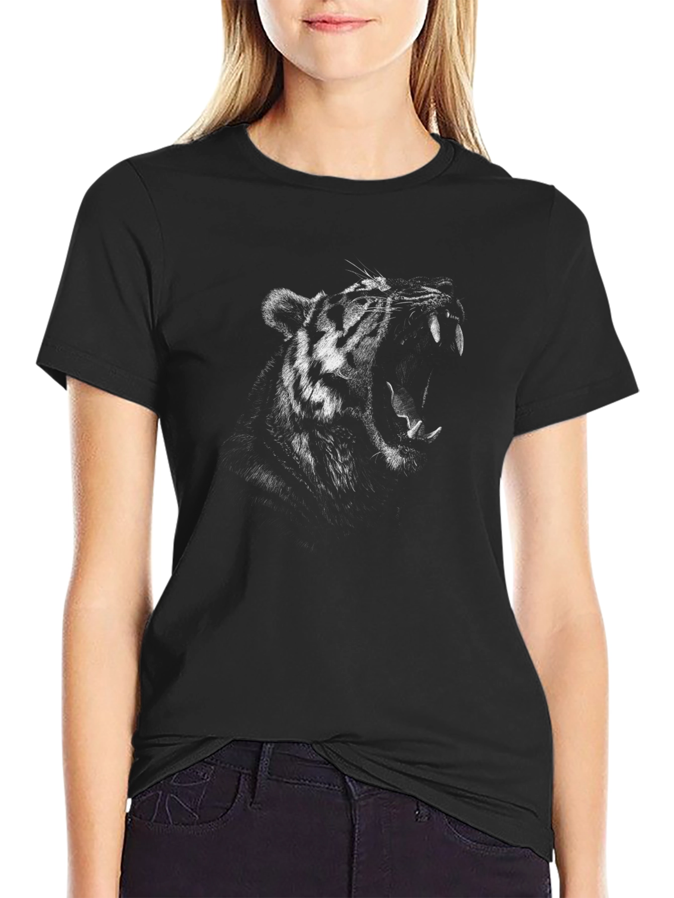 Roaring Tiger Graphic Tee - Black