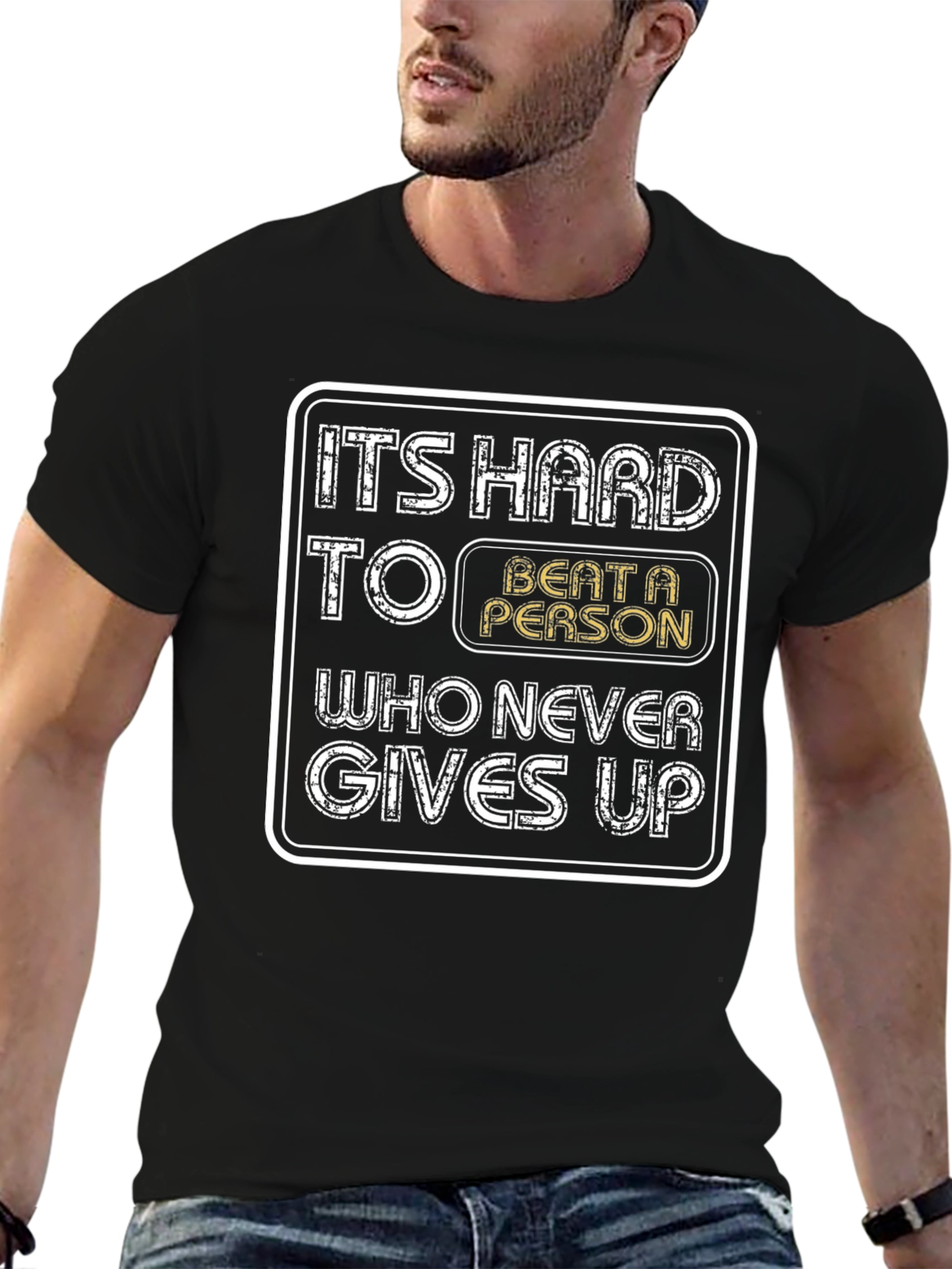 Motivational T-Shirt - Never Gives Up