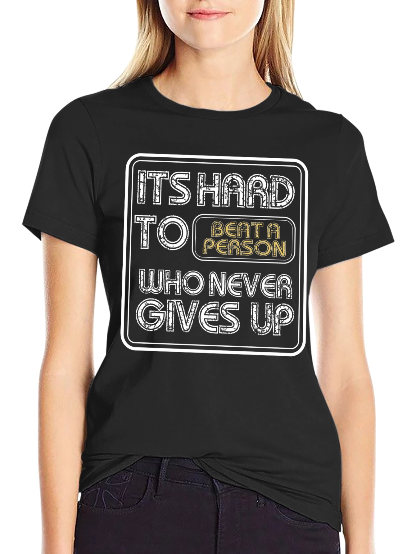 Motivational T-Shirt - Never Gives Up