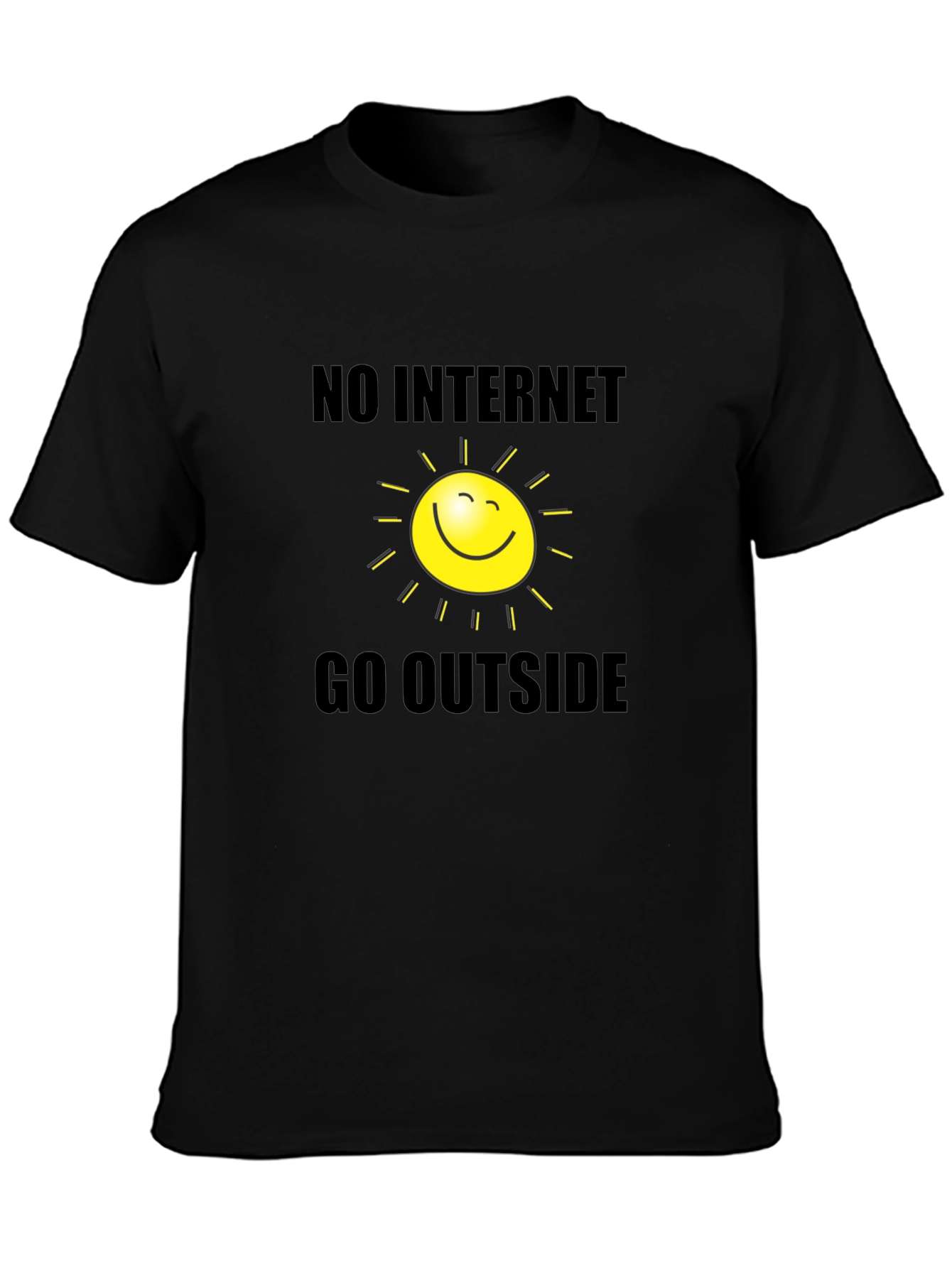 Humorous No Internet Go Outside Graphic T-Shirt
