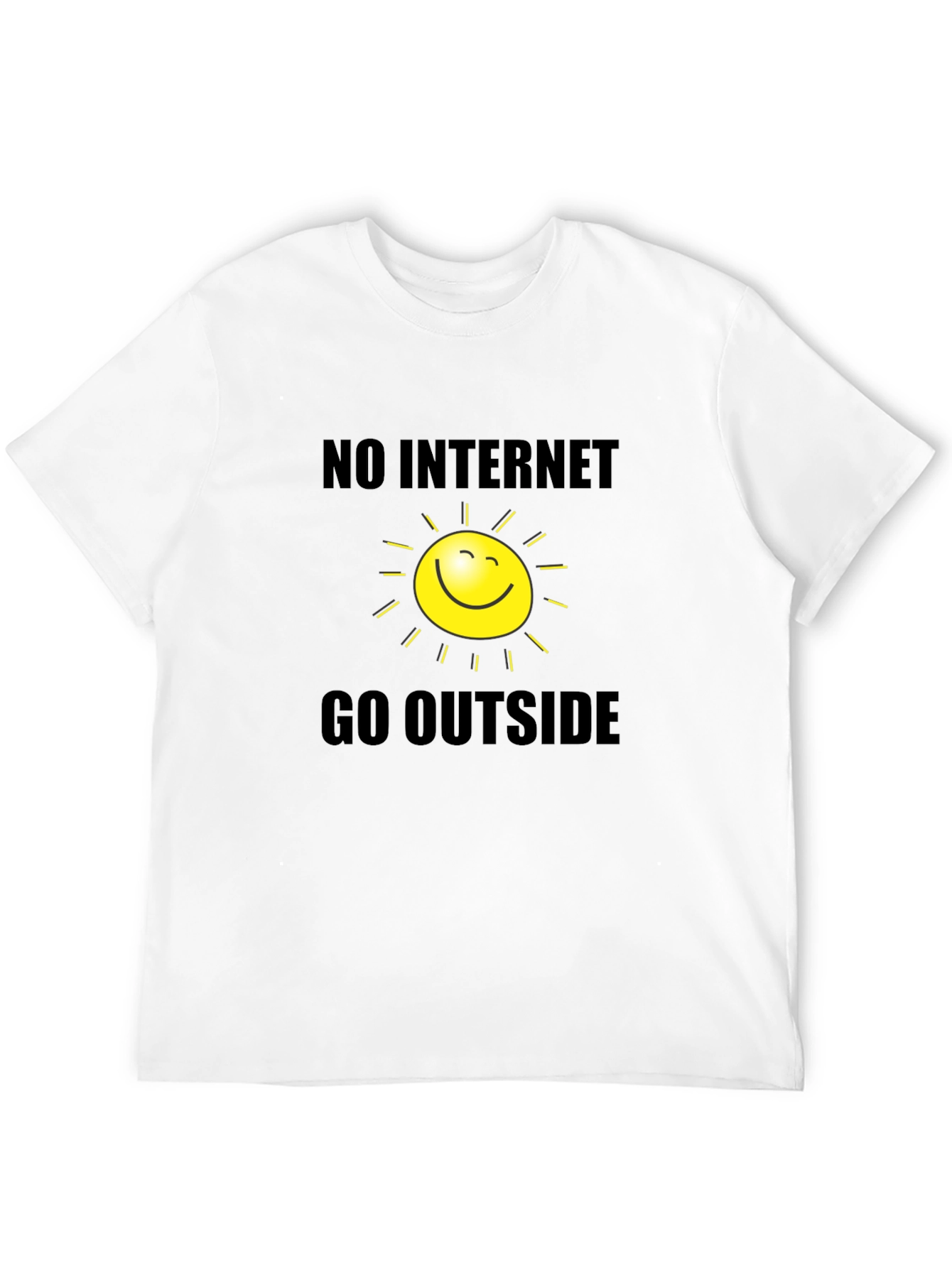 Humorous No Internet Go Outside Graphic T-Shirt